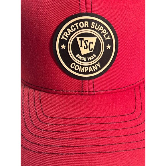 Tractor Supply Co. Red & Black Mesh Trucker Hat Snapback Adjustable Logo Patch - Picture 2 of 8